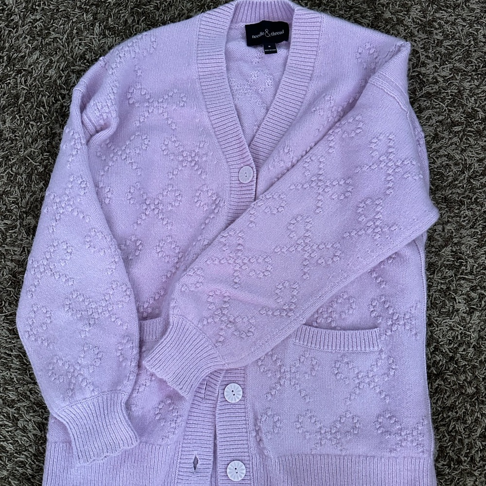 Needle & Thread Lilac Textured Cardigan - Picture 3 of 8